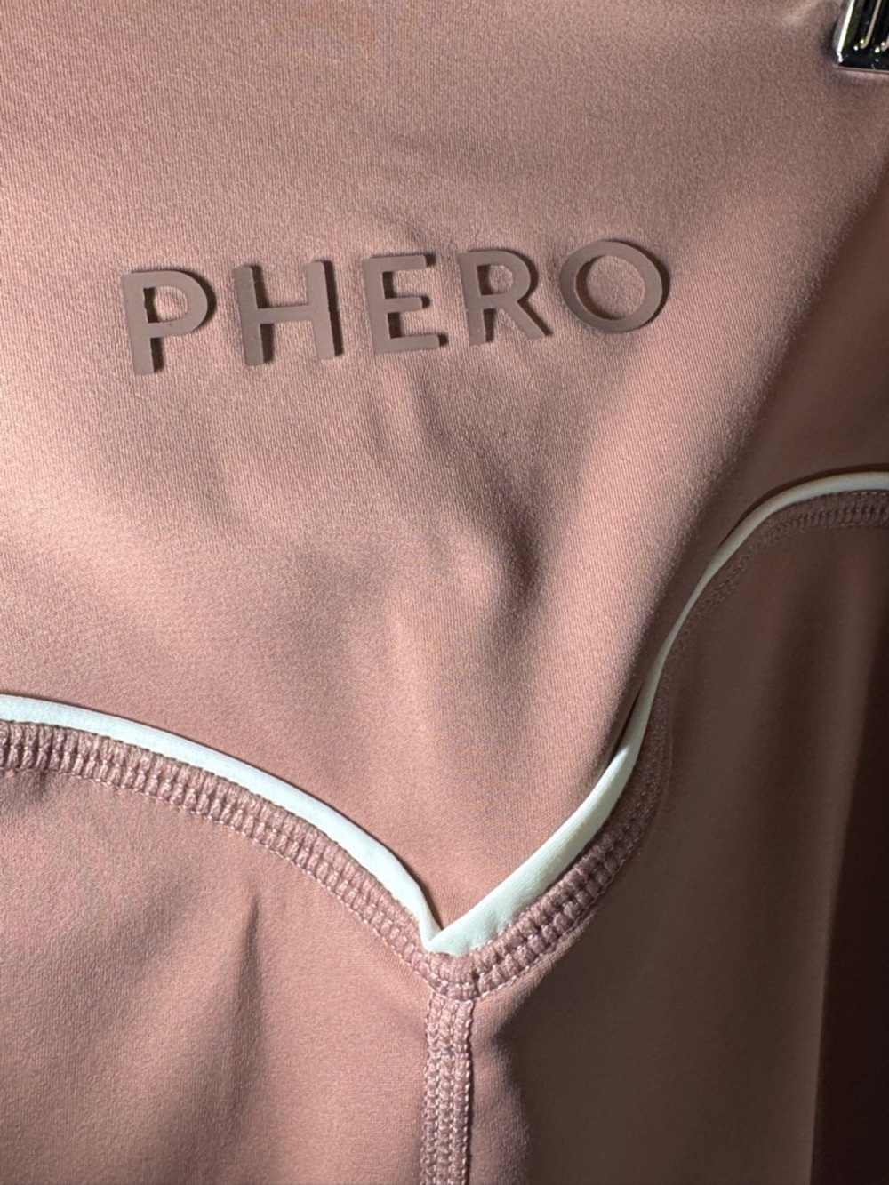Phero High-Rise Leggings in Dusty Rose with Heart Piping - Picture 2 of 7